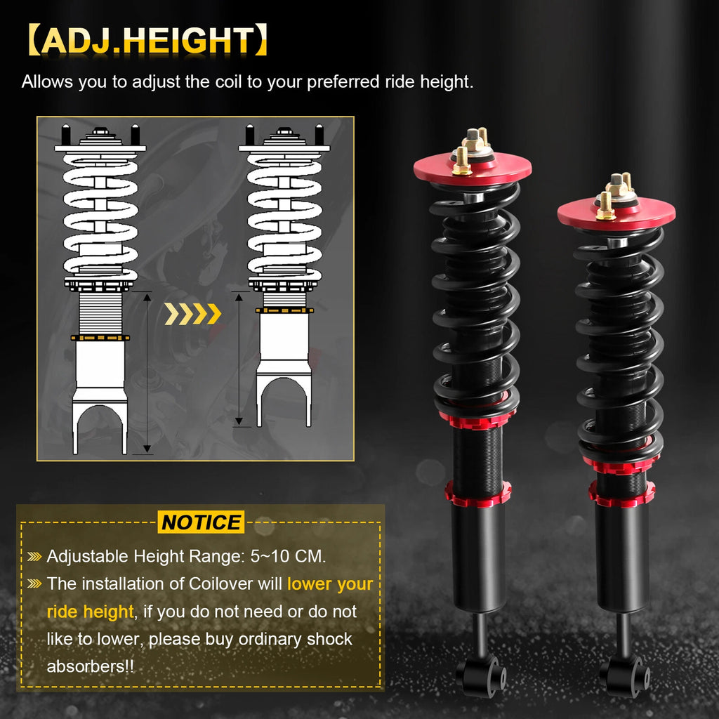 Coilover Shocks Struts Kit for Honda Accord, Acura TL (1998–2003)