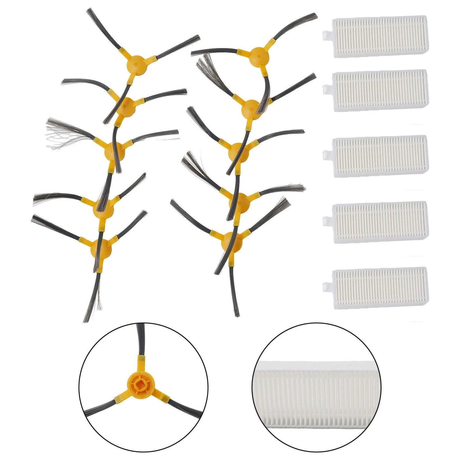 10X Side Brush Accessories & 5X Filters for T550W