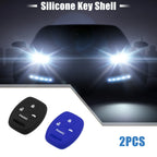 Smart Key Fob Covers for Honda Accord Civic CR-V Pilot Black Blue (2 x)