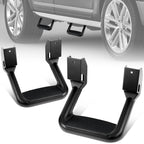 Set of 2 Black Powder-Coated Cast Aluminum Side Steps for Ford Chevy GMC Dodge