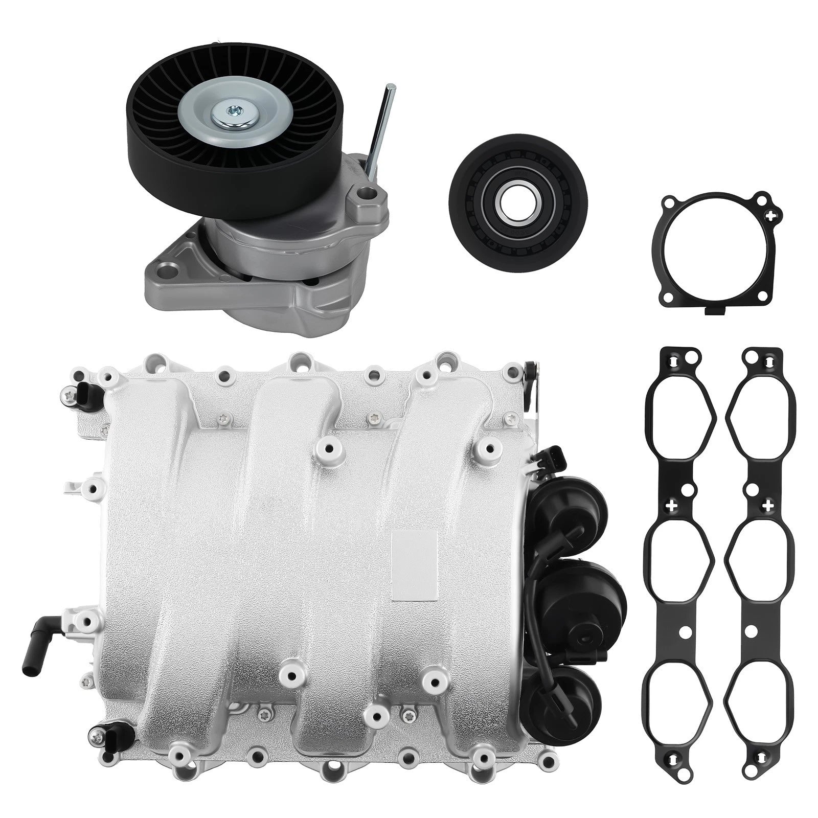 Intake Manifold with Gaskets & Steel Belt Tensioner Kit for Mercedes Benz