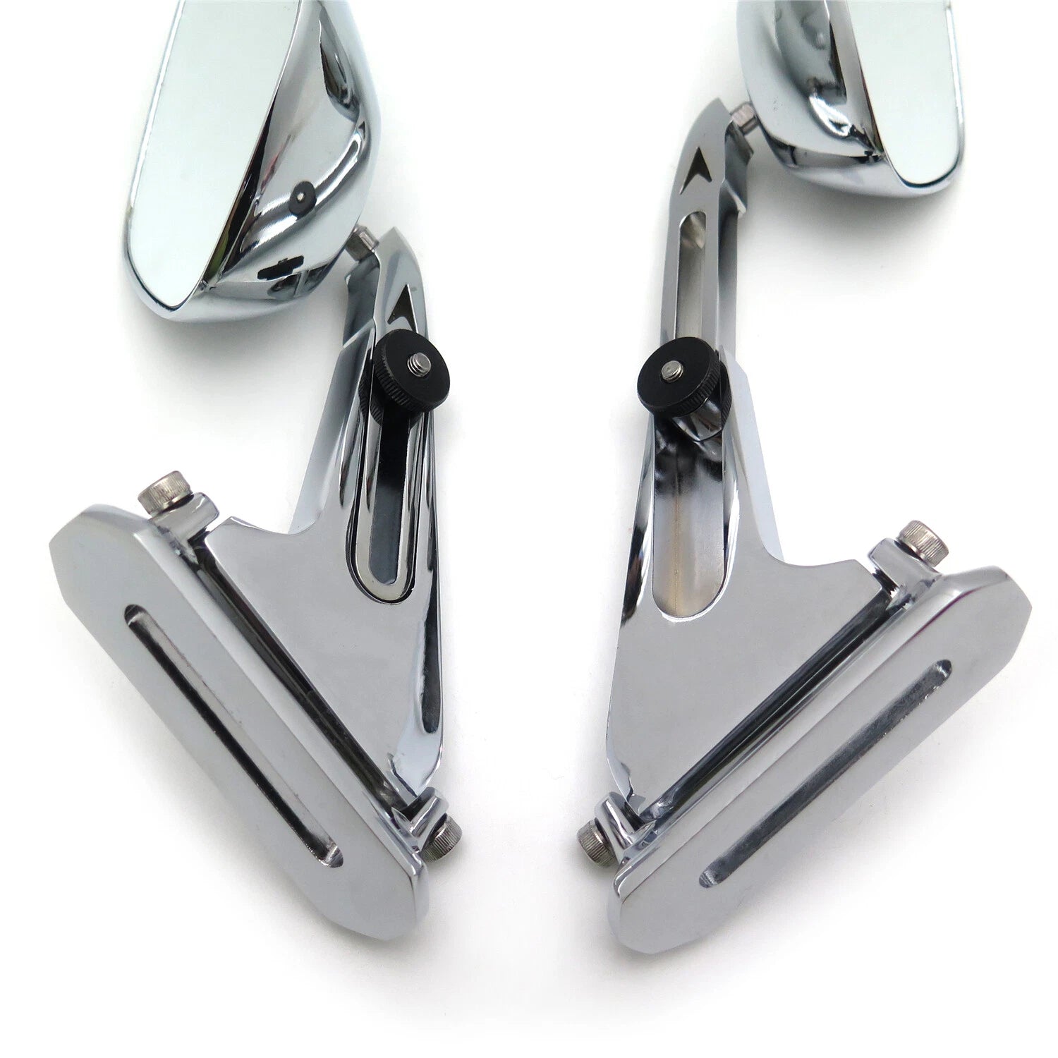 Set of 2 Chromed Diamond Shape Rearview Mirrors for Honda Suzuki Yamaha Kawasaki