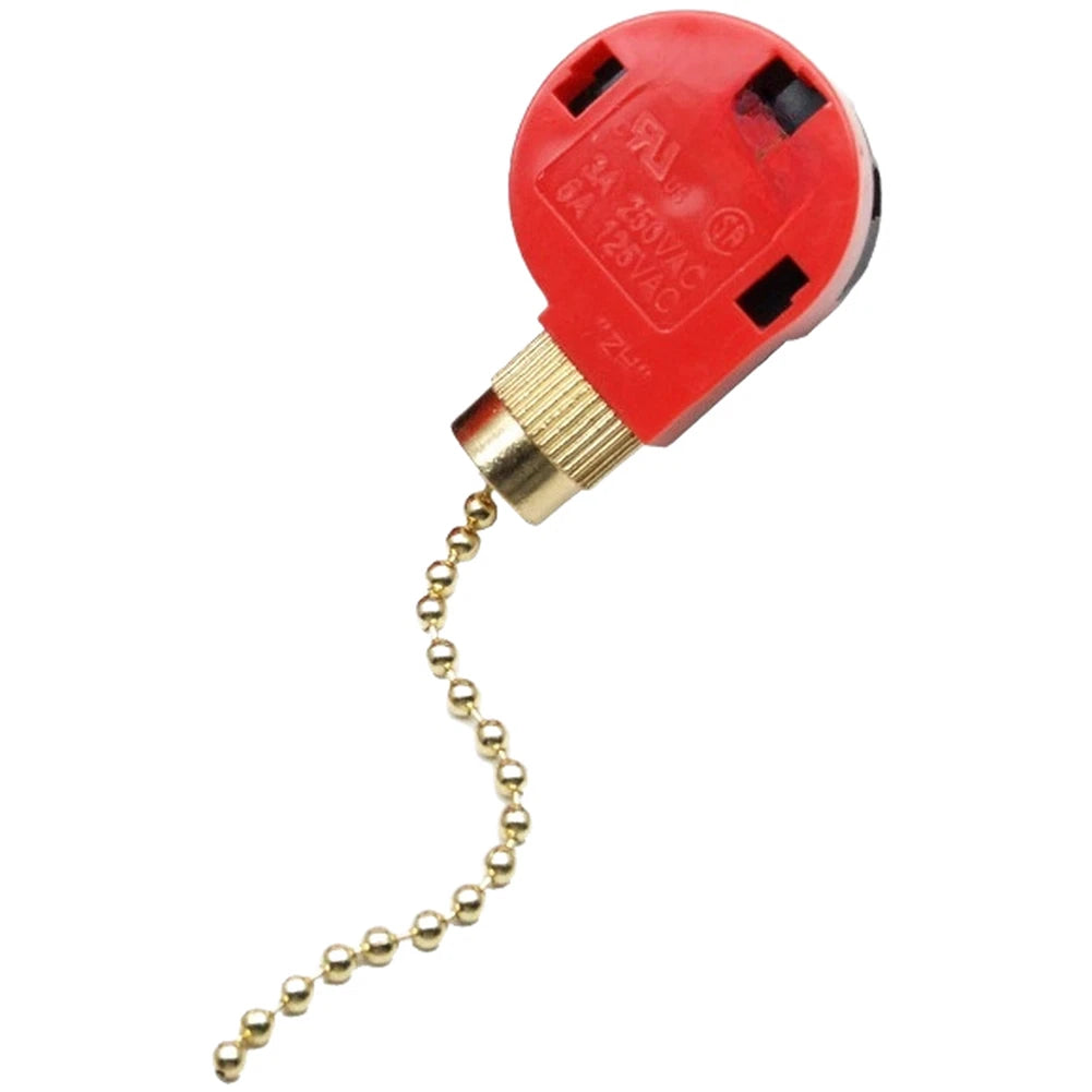 4-Speed Pull Chain Switch for Ceiling Fans, Pendant Lights, Wall Lamps