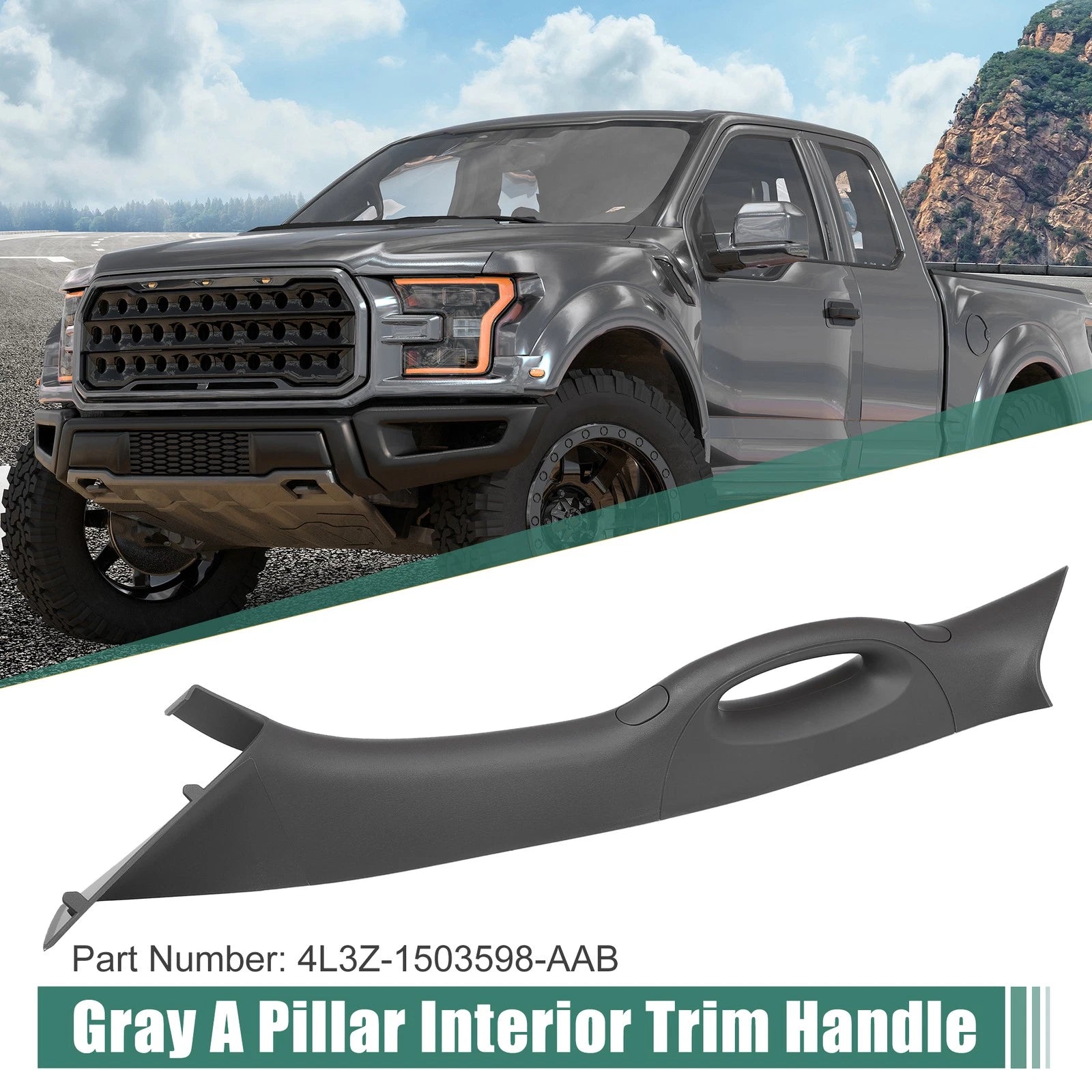 Left A Pillar Interior Trim Handle for Ford F150 (2006–2008) Gray 766549568103
