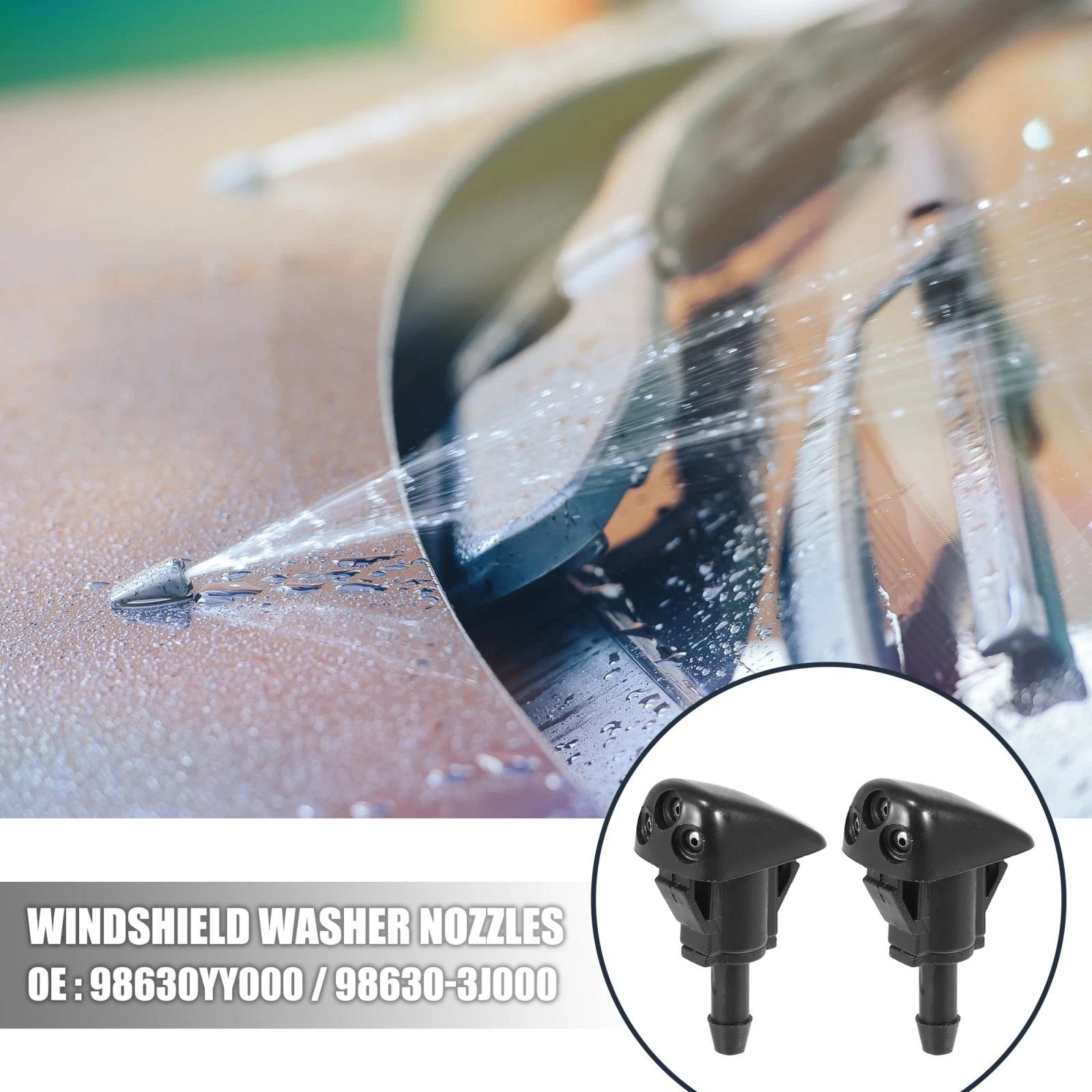 Set of 4 Front Windshield Washer Nozzles for Hyundai Tiburon Elantra (2001–2006) 98630YY000