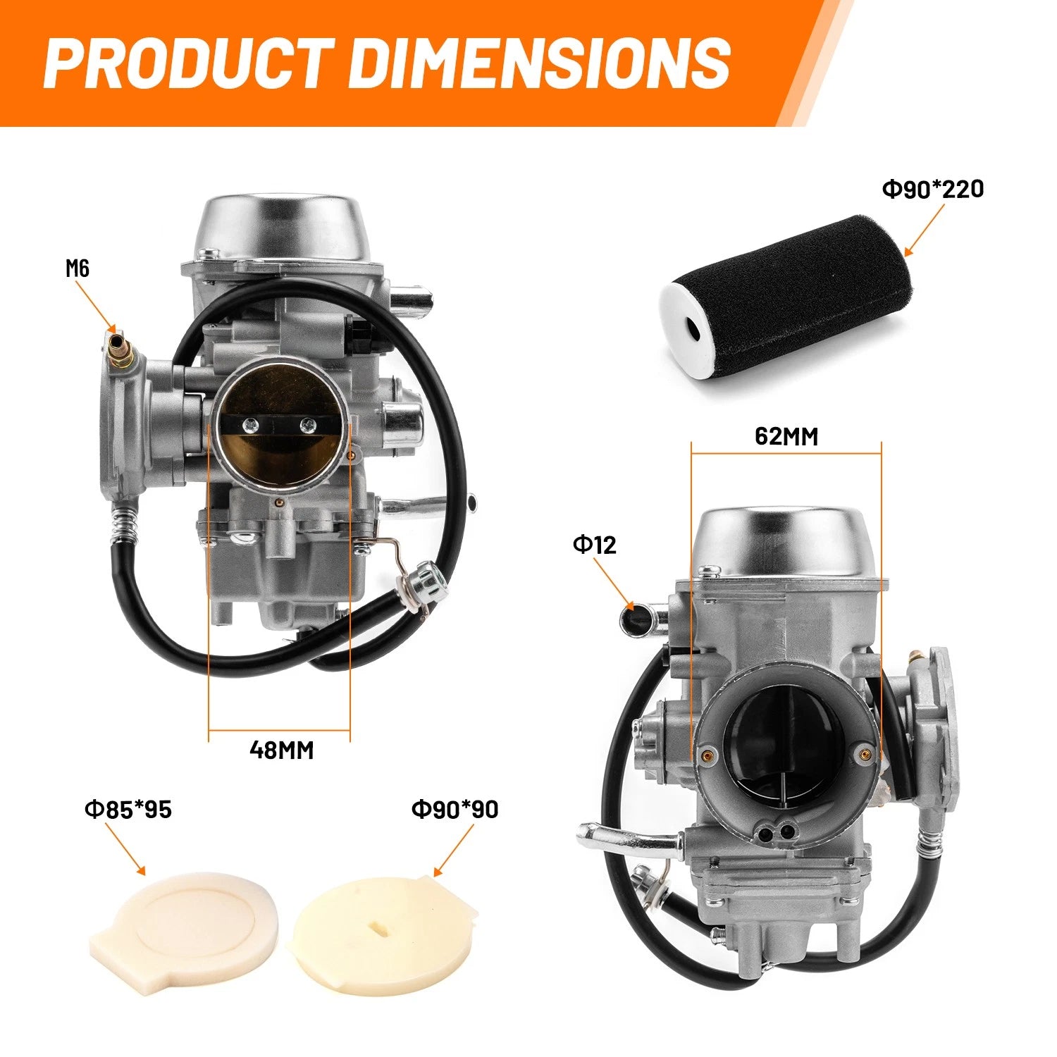 Carburetor with Air Filter for Yamaha Grizzly 660 YFM660 (2002–2006)