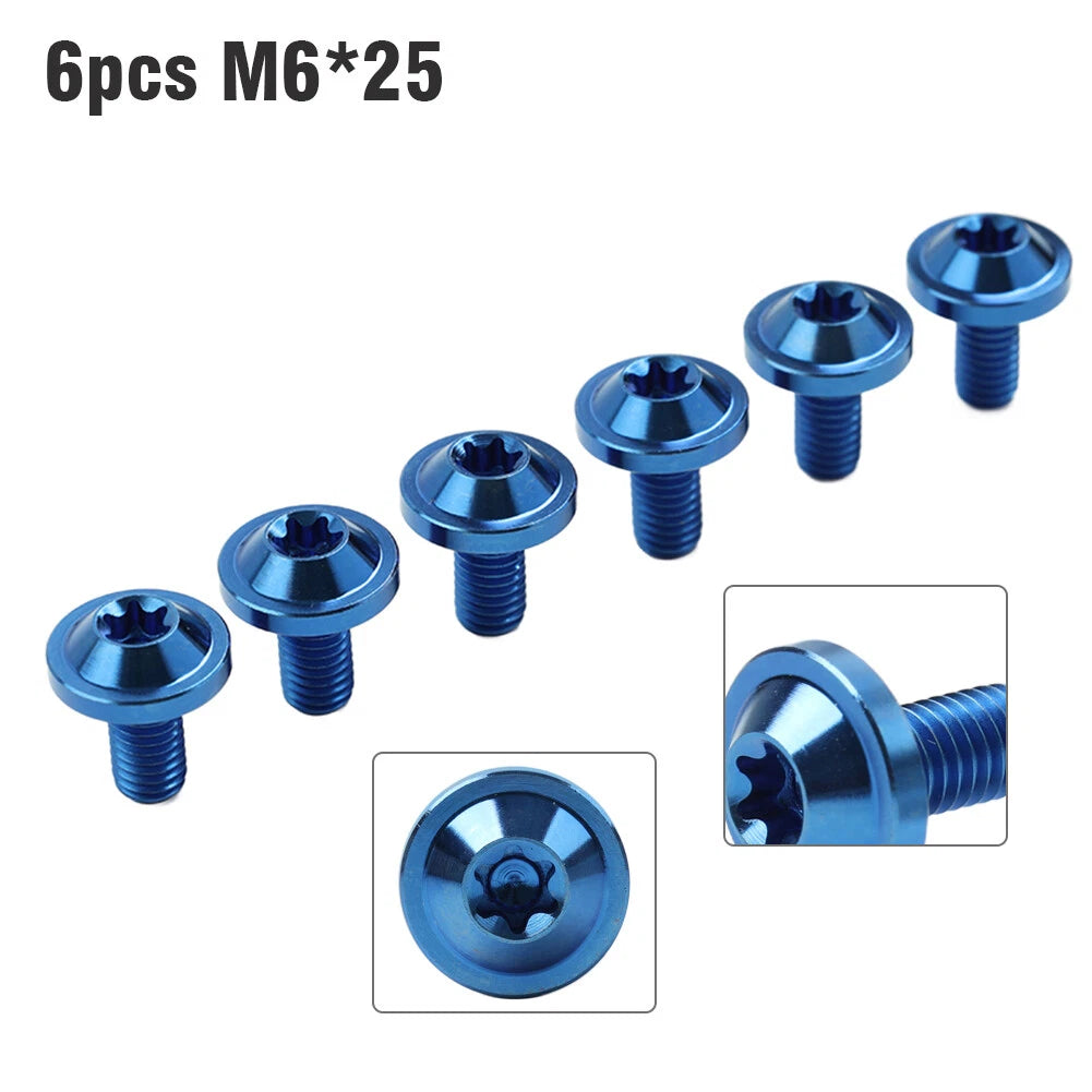6pcs Alloy M6x30mm Torx Head Screws for Bike Motorcycle GZ