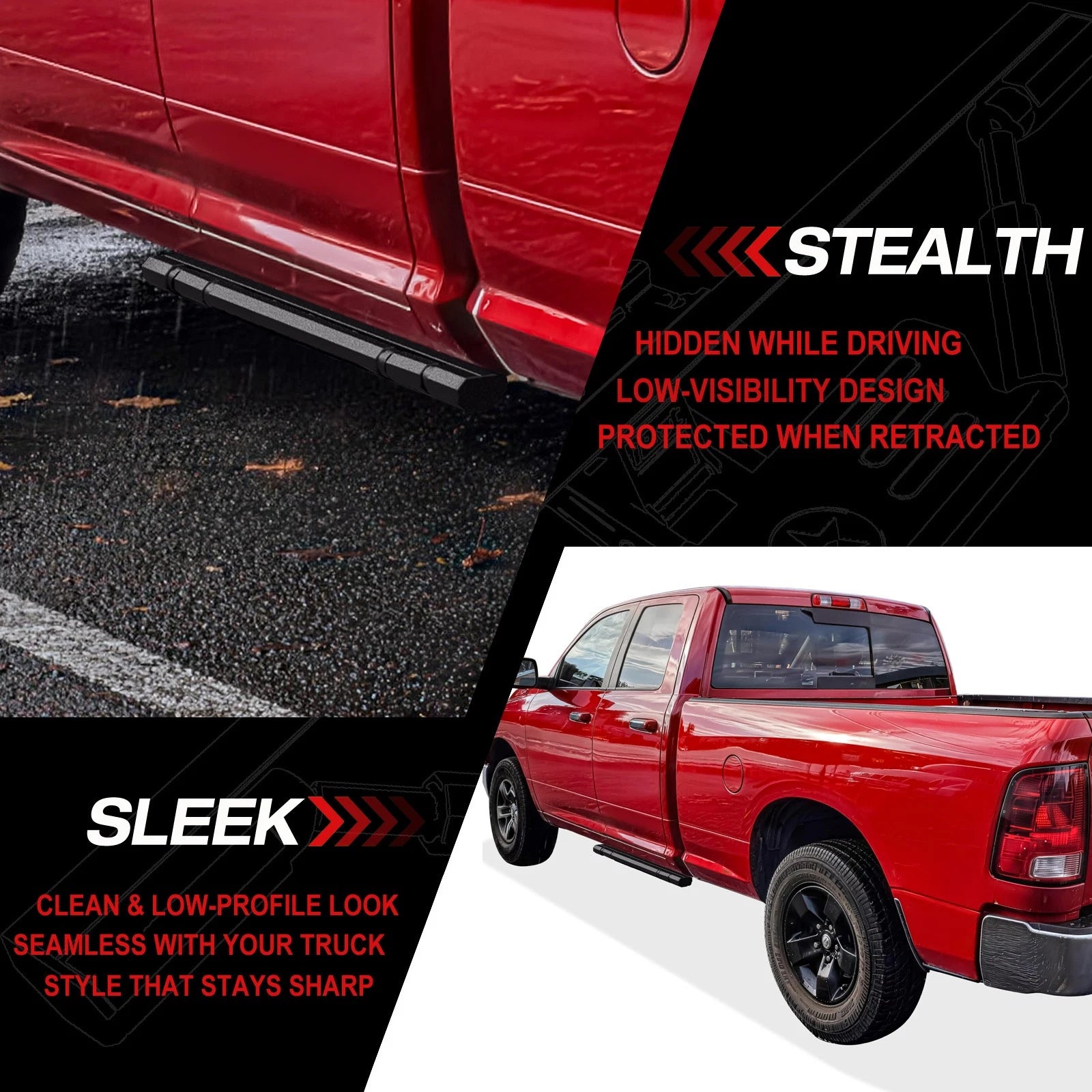 Power Running Boards for Dodge Ram 1500 Quad Cab (2009-2018)