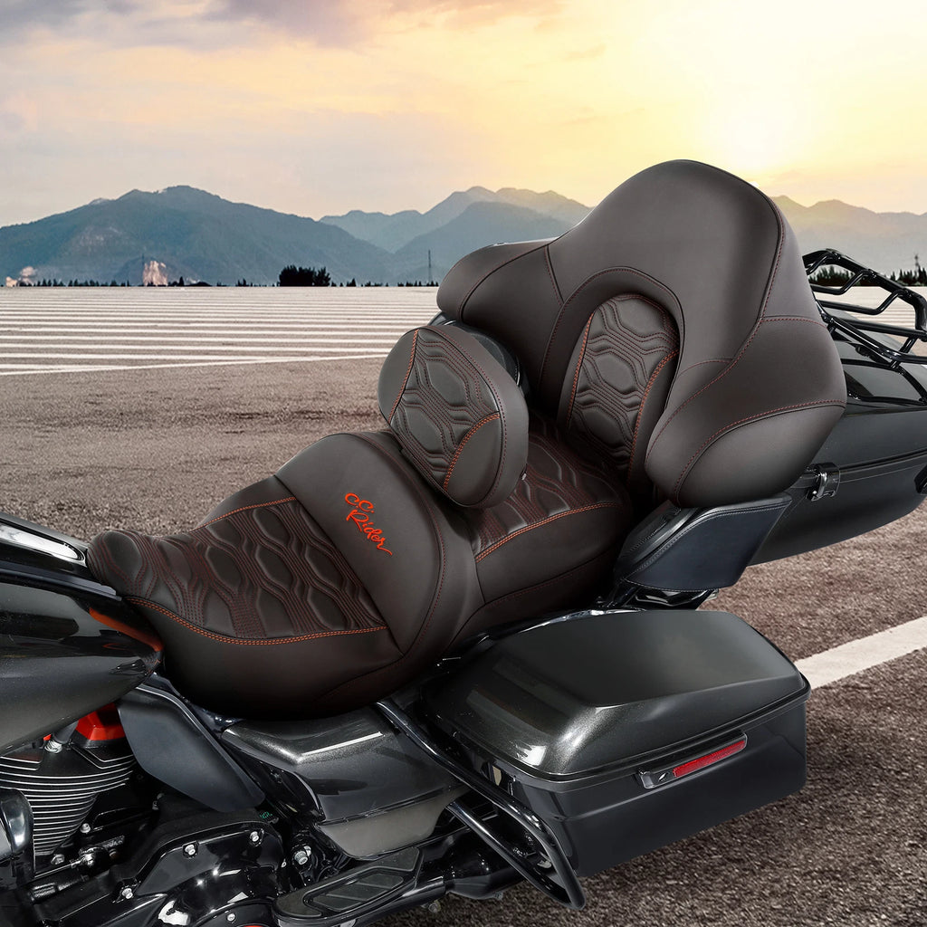 Driver & Passenger Seat Backrest for Harley Street Road Glide (2014–2023) Brown