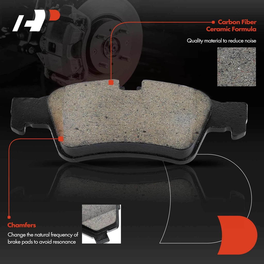 Set of 4 Rear Ceramic Brake Pads for Mercedes-Benz ML350 ML450 (2006–2011)