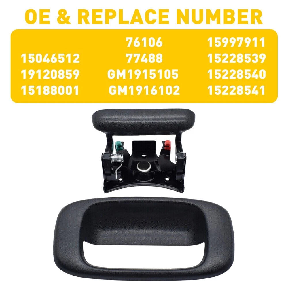 Tailgate Handle Bezel Set with Clips for Chevy Silverado Sierra (2001-2007)