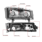 Chrome Clear LED DRL Headlights + Mounting Brackets for Avalanche Silverado (2003–2007)