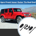 Set of 6 Front Inner Outer Tie Rod End Links for Jeep Dodge (No.EV800416)