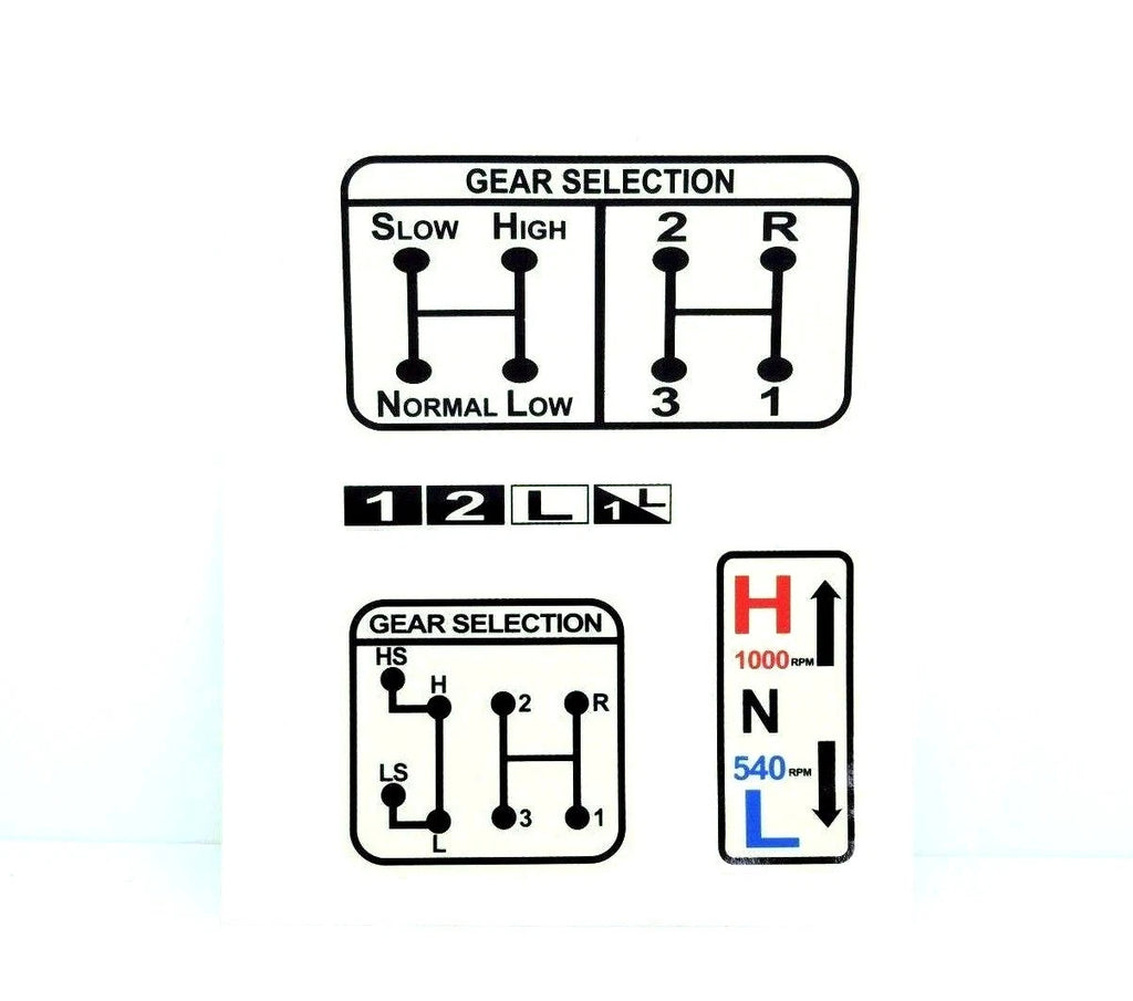 Gear & PTO Selection Decal for David Brown 1200 1210 1212