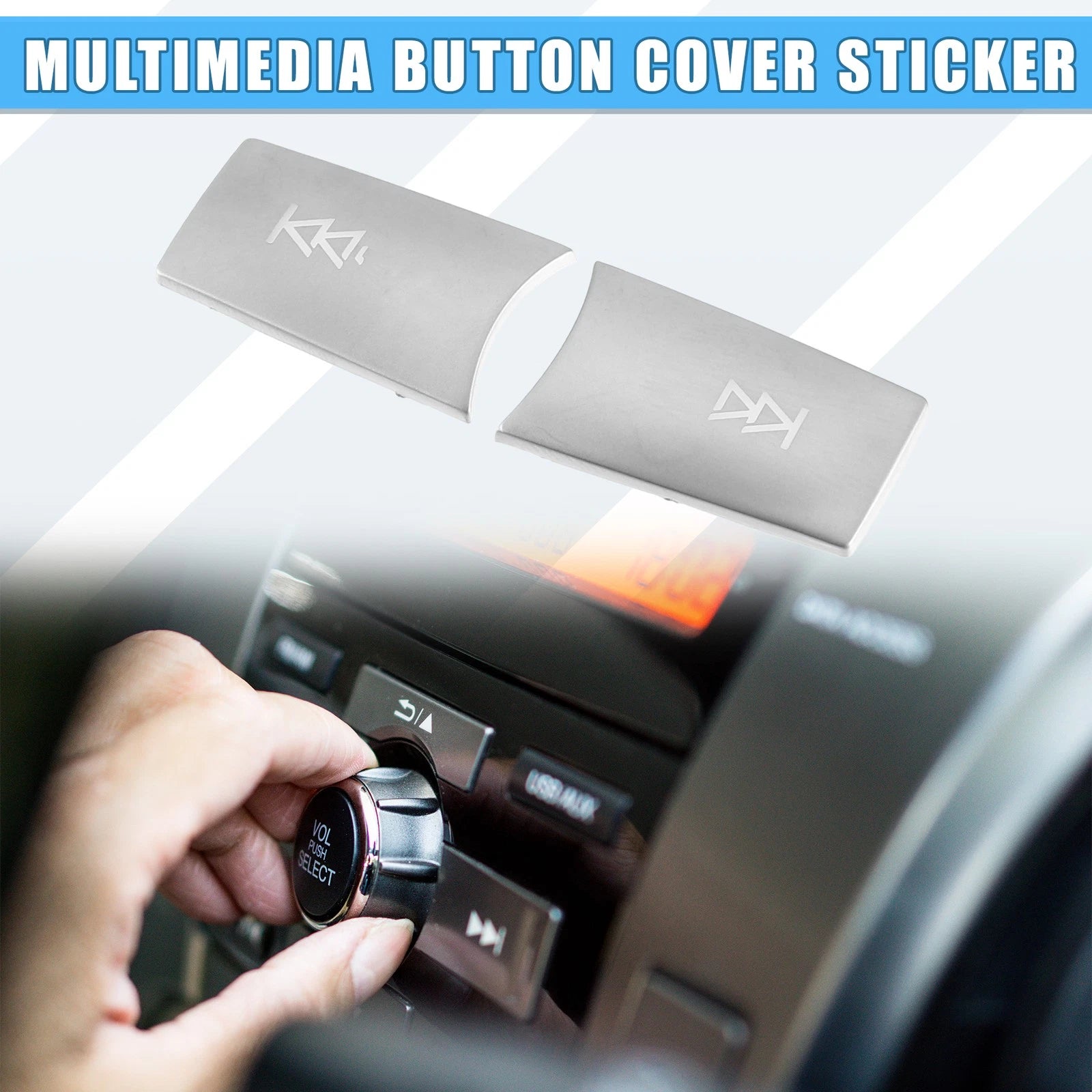 Set of 2 Multimedia Radio Button Cover Stickers for Mercedes-Benz 