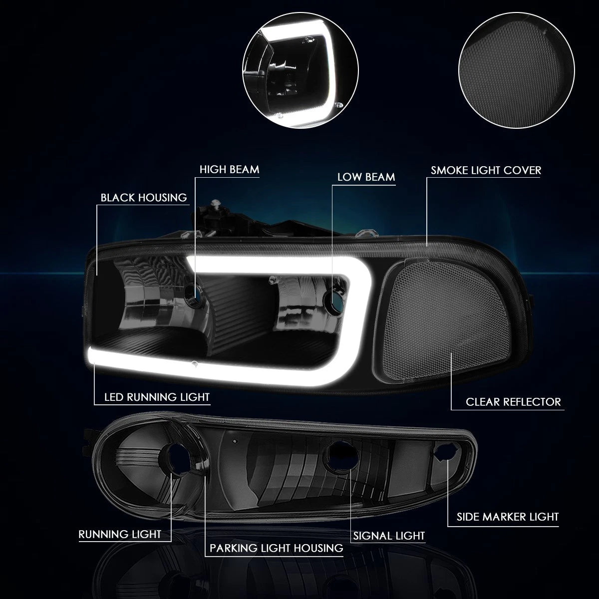 LED Projector Headlight for Lexus ES300H ES350 (2019–2021) Black