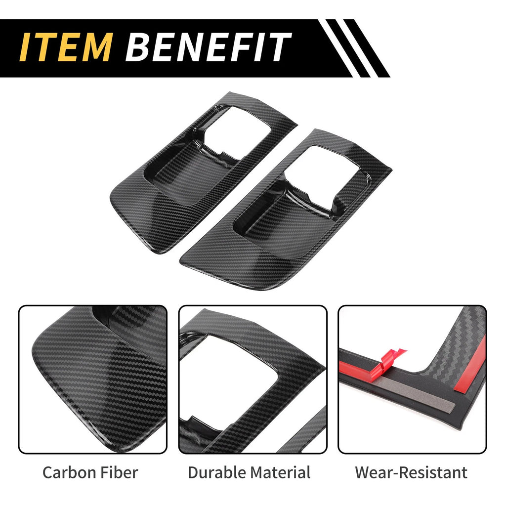 Set of 1 Carbon Fiber Pattern Front Door Handle Bowl Cover for Toyota Tundra (2014–2021)