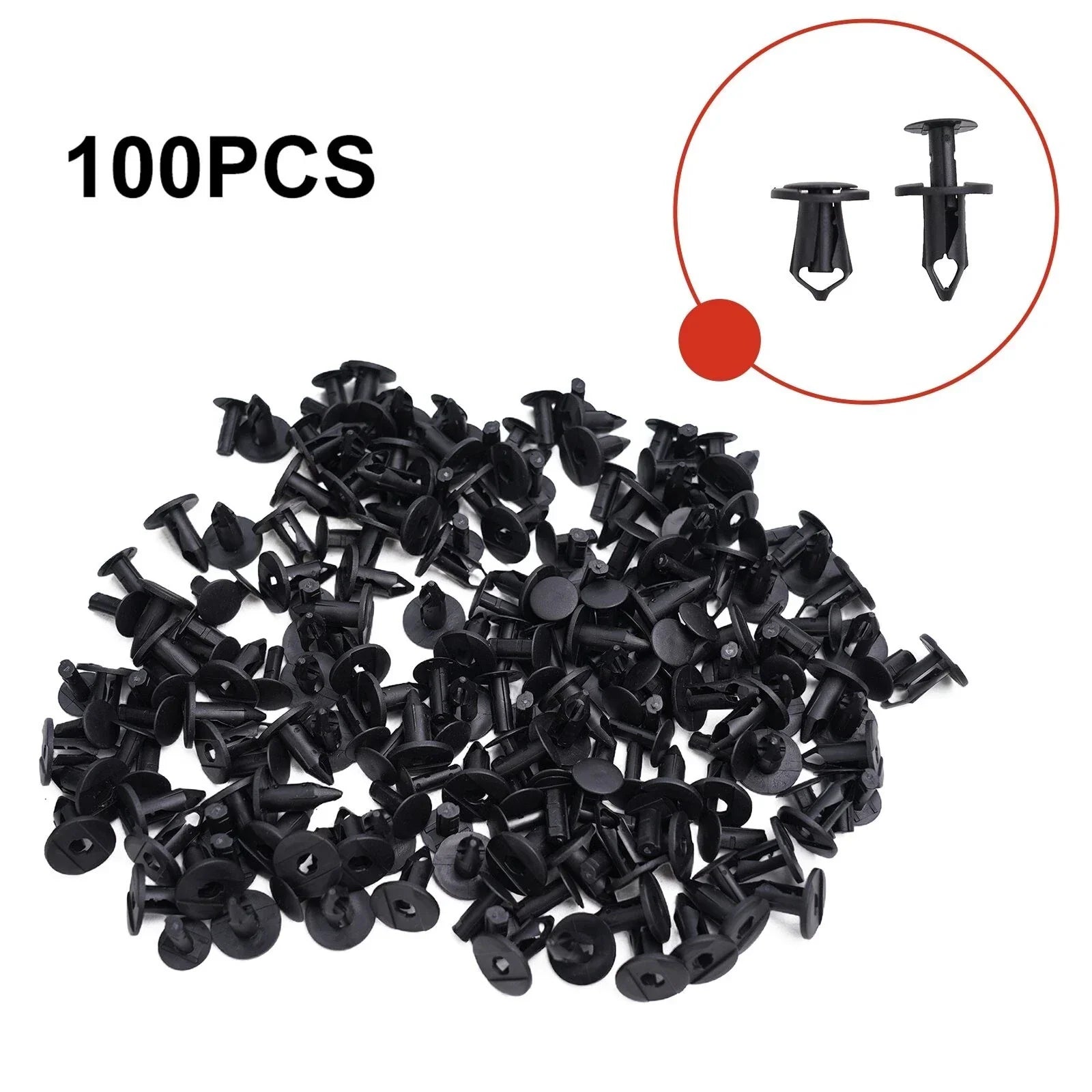 100x Plastic Fastener Clips Mixed Fairing Body Trim Panel Black