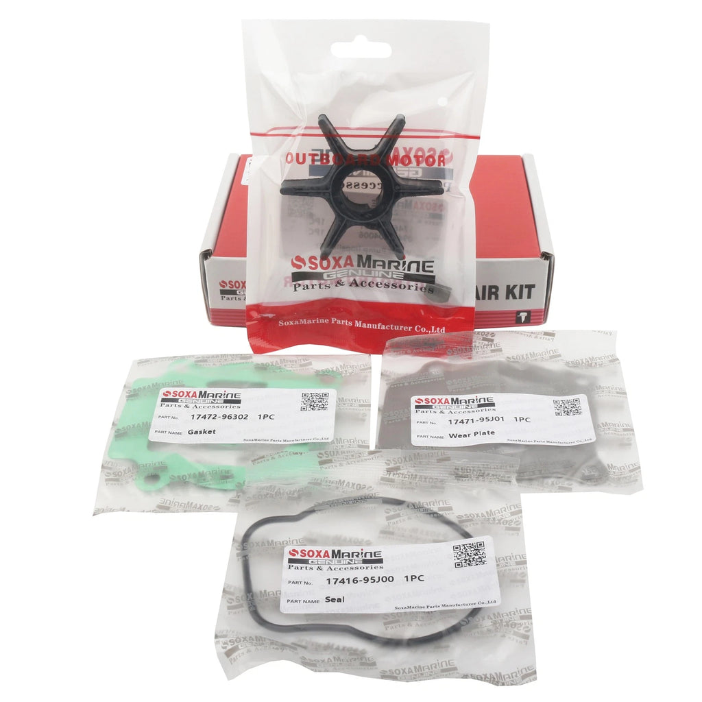 Water Pump Impeller Repair Kit for Suzuki 25HP DF25 V-Twin (17400-95J00)