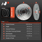 Front Drilled Brake Rotors for Kia Sedona (2015–2021)