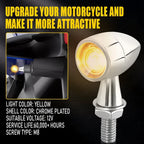 Set of 4 Chrome Bullet Mini LED Turn Signals for Motorcycle (Universal)