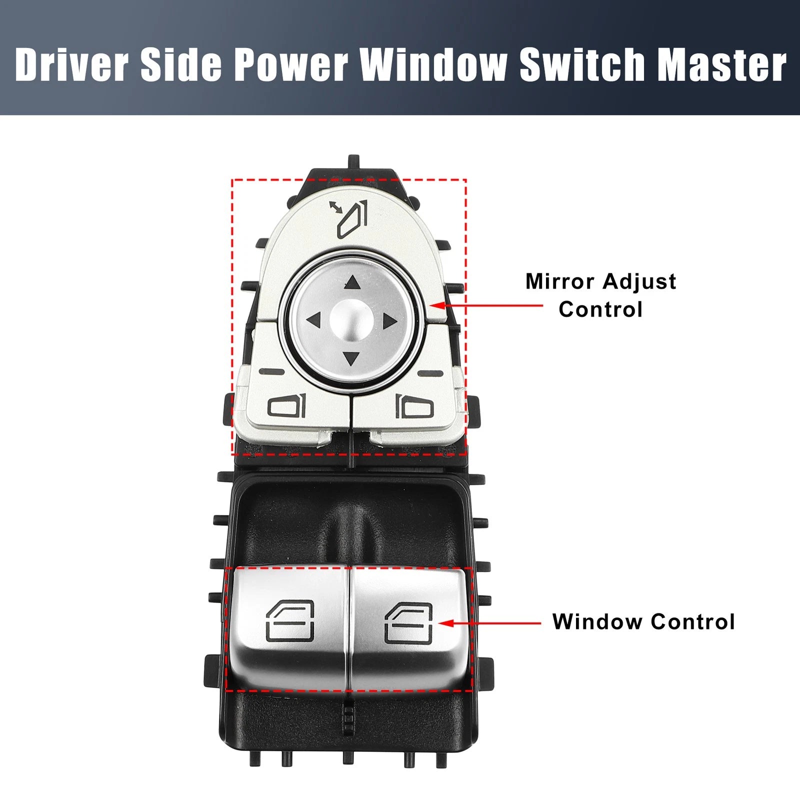 Driver Side Power Window Switch A2059057011 for Mercedes-Benz C300 C43 (2015–2020)