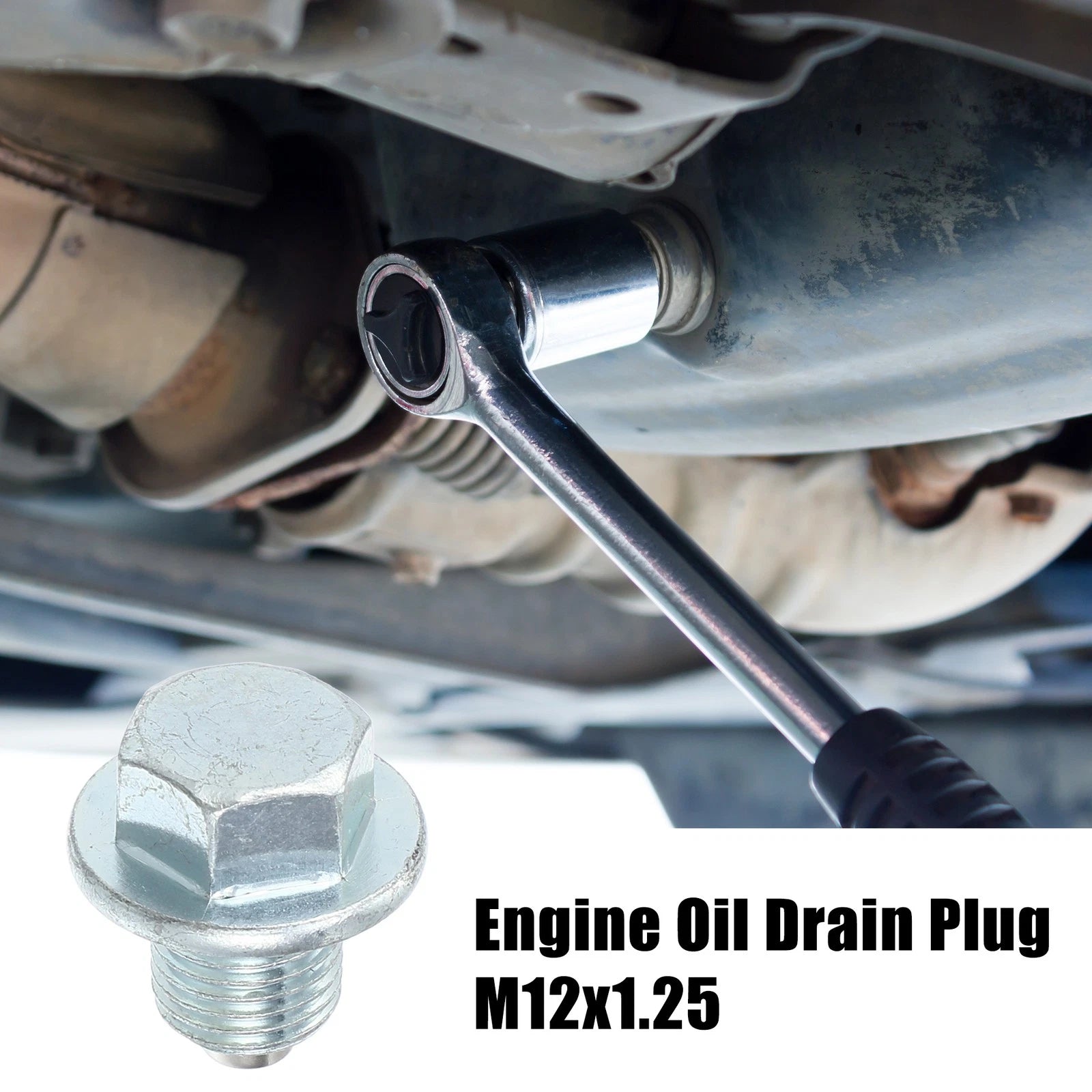 2 Pcs M12x1.25 Engine Oil Drain Plug Screw w/Seal Ring for Lexus 