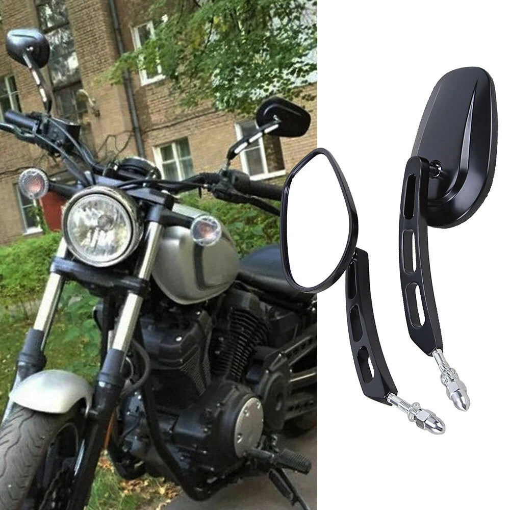Tear Drop Rear View Mirrors for Harley Cruiser Bobber Chopper Softail