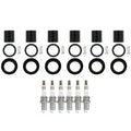 Set of 6 NGK Ruthenium HX Spark Plugs & Coil Boots for Dodge Dakota Durango (1997–2004)