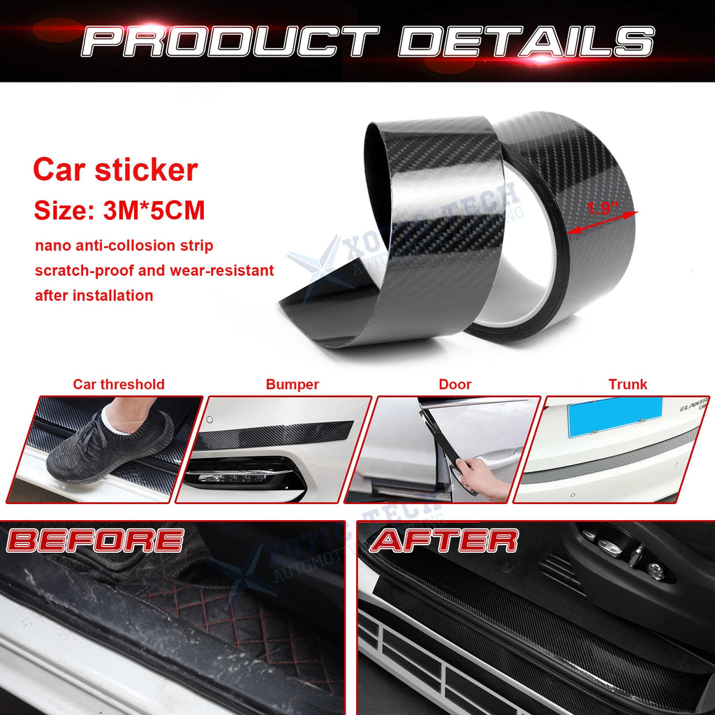 3M Door Protector Sill Scuff Cover for Car (5D Carbon Fiber) 2010-2020