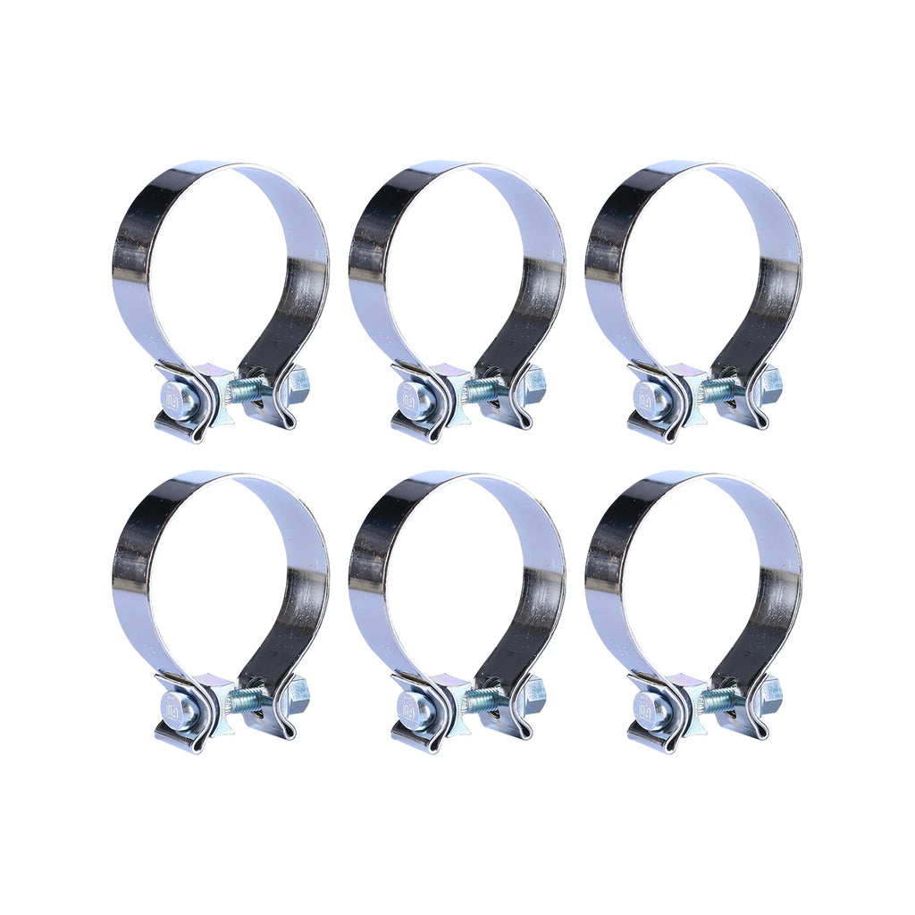6Pcs 3" T409 Stainless Steel Exhaust Clamps for Universal Applications