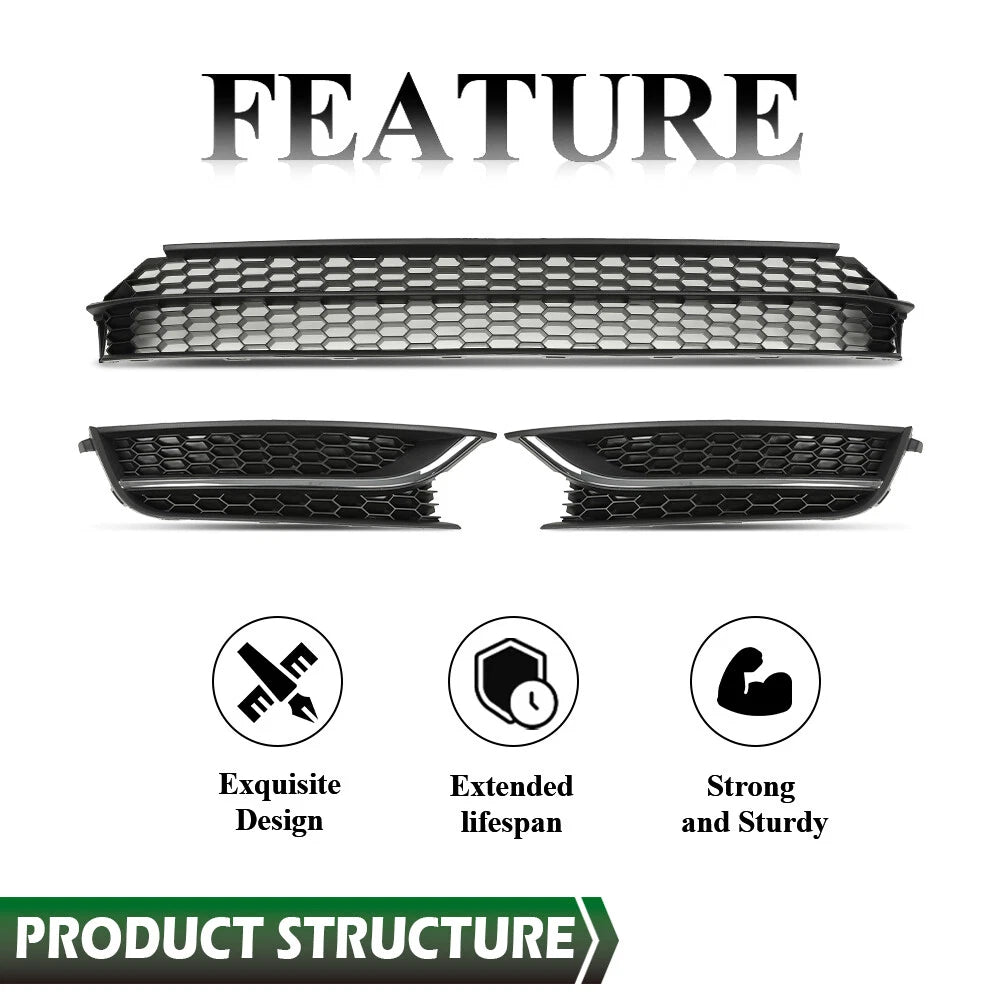 Front Bumper Lower Grille Fog Light Cover for VW Passat (2012–2015)