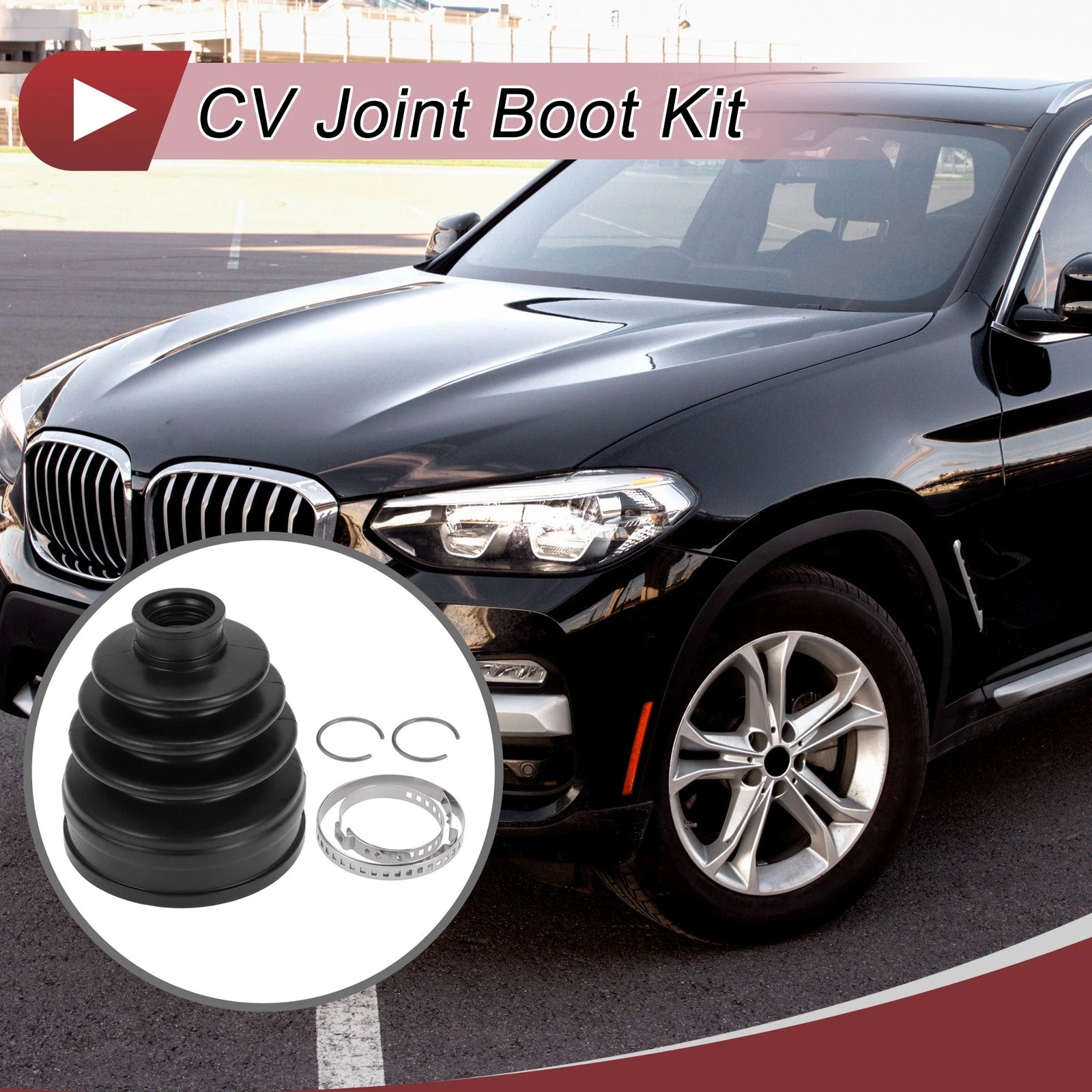 Inner CV Joint Boot Kit with Clamps for BMW X3 (2018–2024) 31608680223