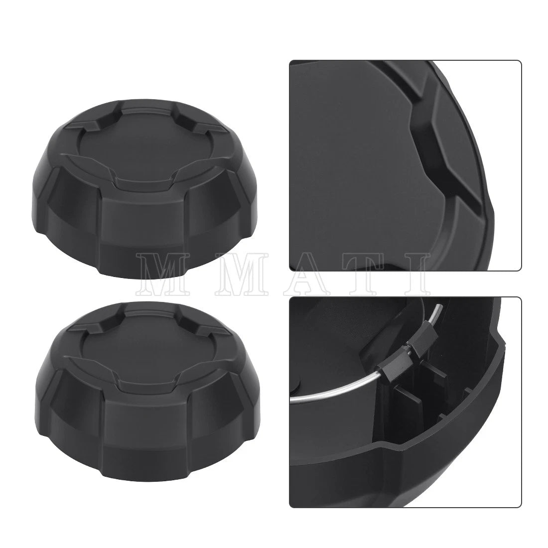 2X Matte Black Rim Caps 1524066-458 for Polaris Ranger 570 Crew SP (2022–2025)