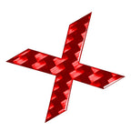 Carbon Red X Letter Decals Stickers for Car Badge Emblem