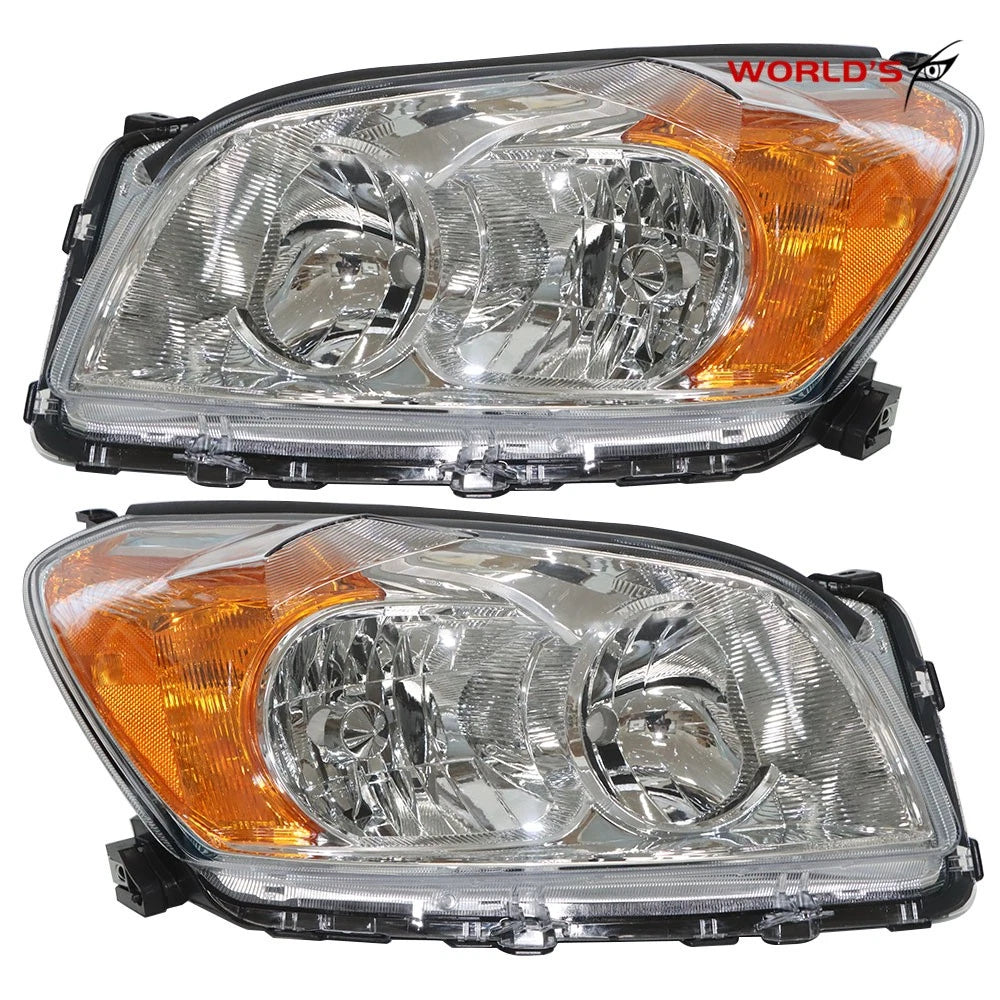 Headlight Assembly for Toyota RAV4 Sport (2009–2012) Chrome Housing Halogen