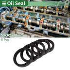 Set of 5 Oil Seals NBR Rubber 50x62x10mm for High Pressure