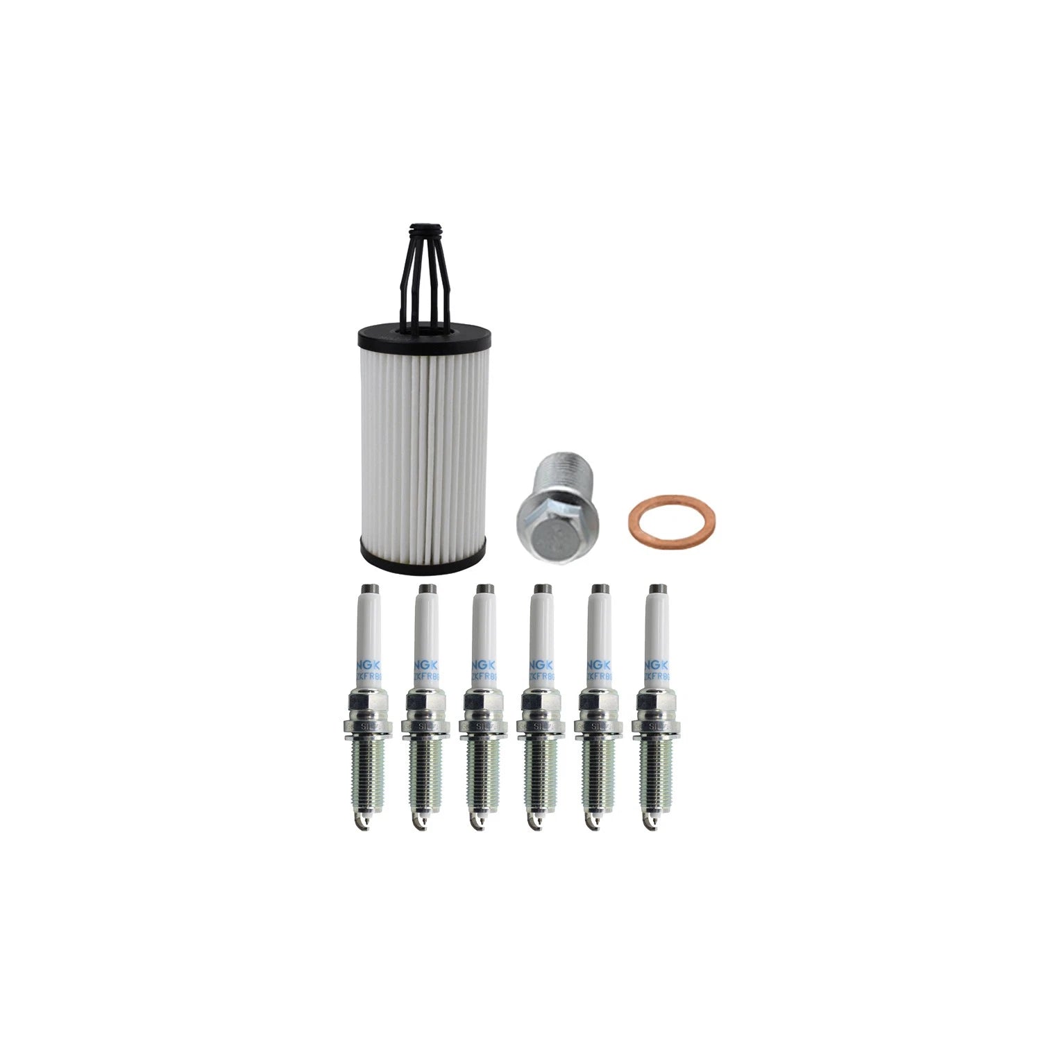 Wix Engine Oil Filter & NGK Spark Plug Kit for W218 CLS400 W212 E350 E400 (2012–2018)