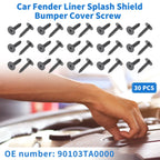 30 Pcs Fender Liner Splash Shield Bumper Cover Screw for Honda Accord (2008–2020)