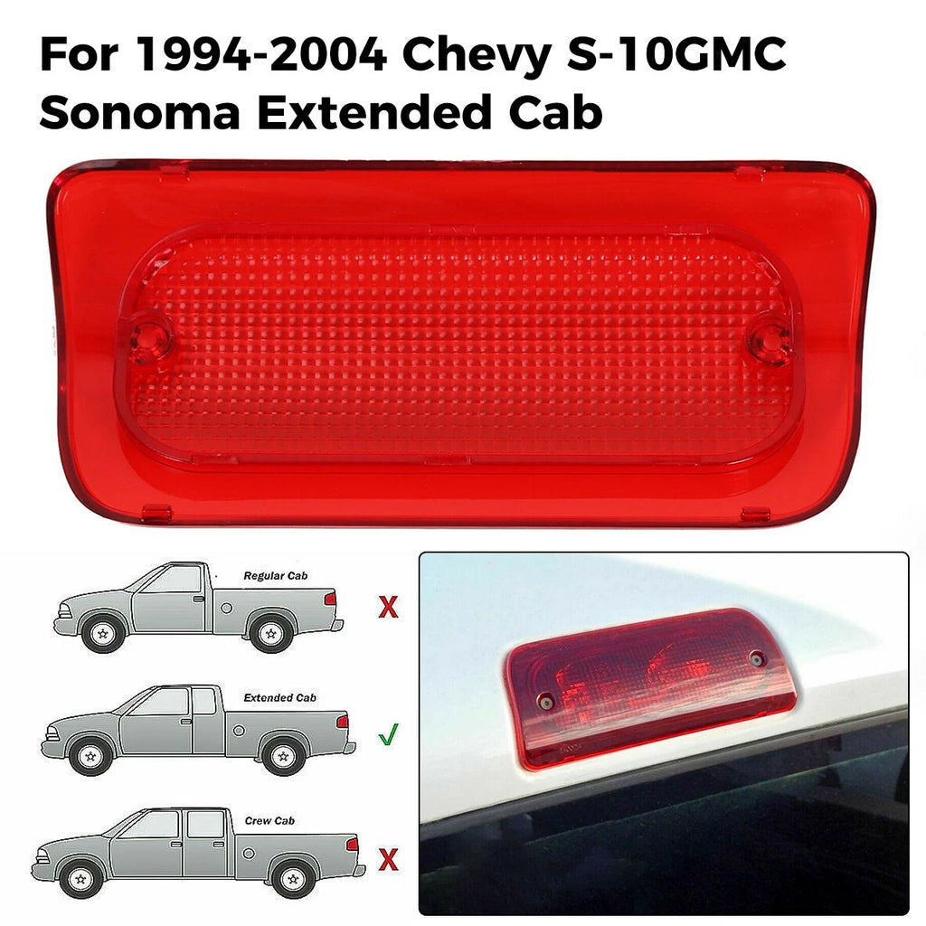 Red Lens 3rd Brake Light Cover for Chevy S10 GMC Sonoma (1994–2004)