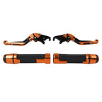 Orange Extendable Brake Clutch Lever Grip Set for Honda Forza 125 300