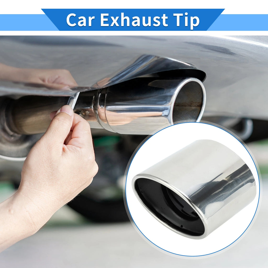 1 Pc Slant Cut Exhaust Tip 4.7" Inlet for Honda Accord (2008–2012) Silver Tone