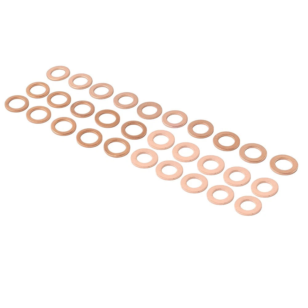 30Pcs M12x1.5 Copper Oil Drain Plug Gasket Seal Washer for Universal Fit