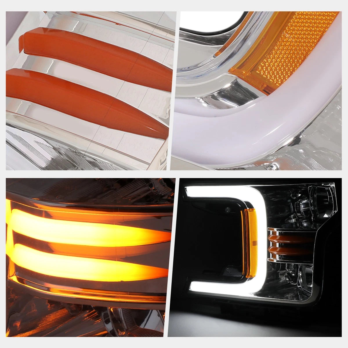 C-Shape LED DRL + Sequential Signal Headlights for Ford F150 (2018–2020)