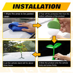 Green Sapling Racing-Style Roof Stickers for Car (Front Rear Bumper)