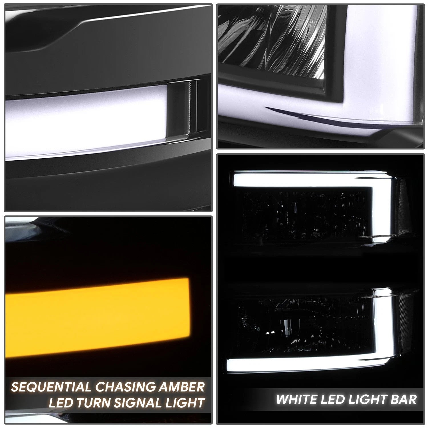 L-LED DRL Sequential Headlights for Chevrolet Silverado 1500 (2014–2015)