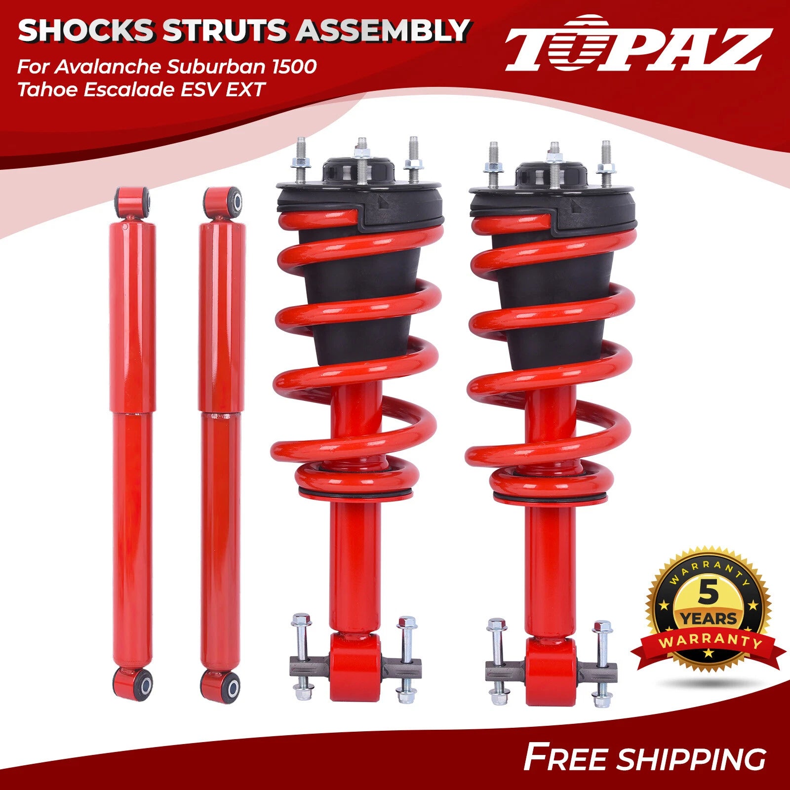 Front Rear Struts Shocks for Chevrolet Avalanche Suburban Tahoe 1500 (2001–2014)