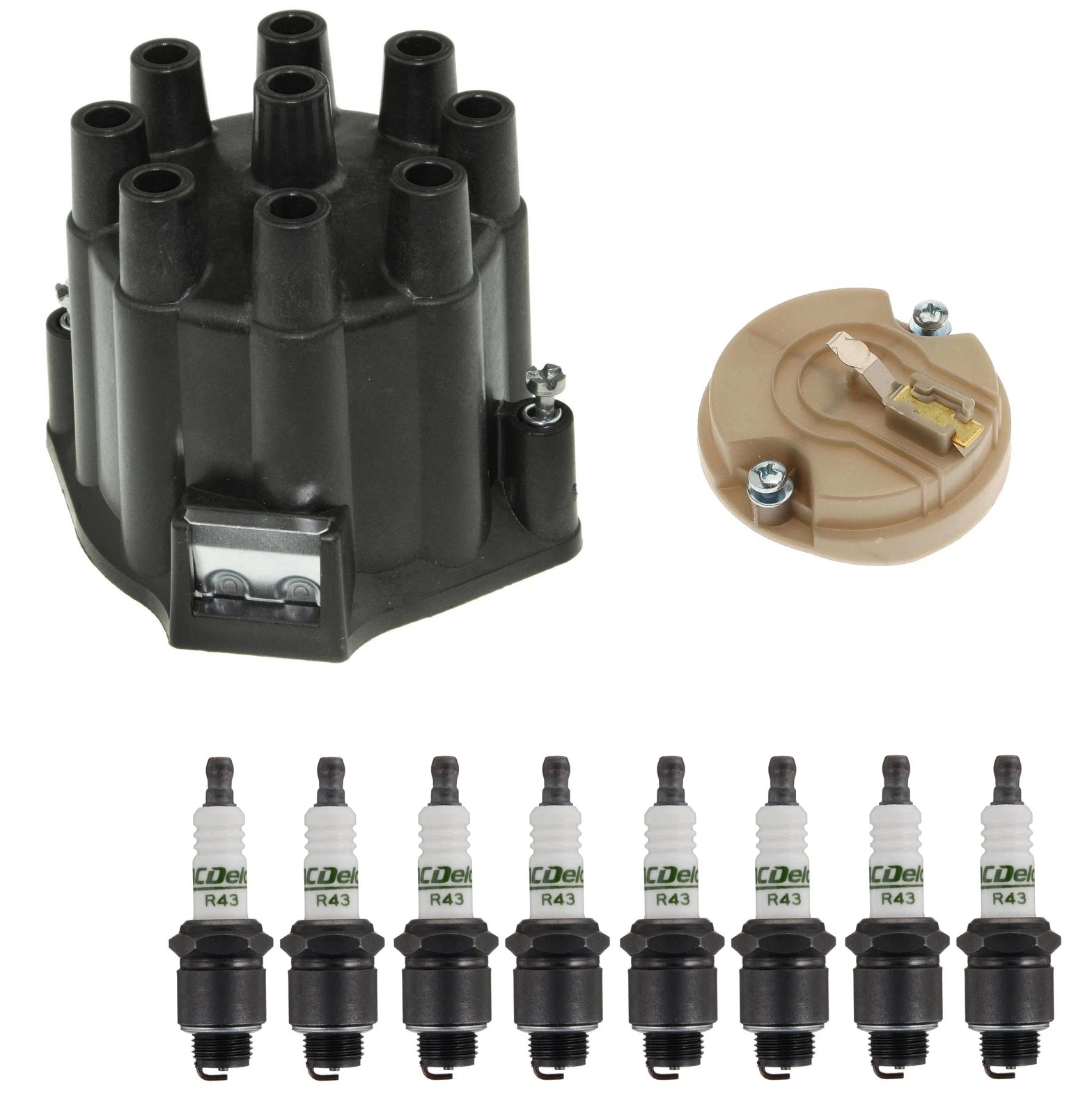 Distributor Rotor Cap & Spark Plugs Kit for Chevy G20 Van GMC G35 (1970–1995)