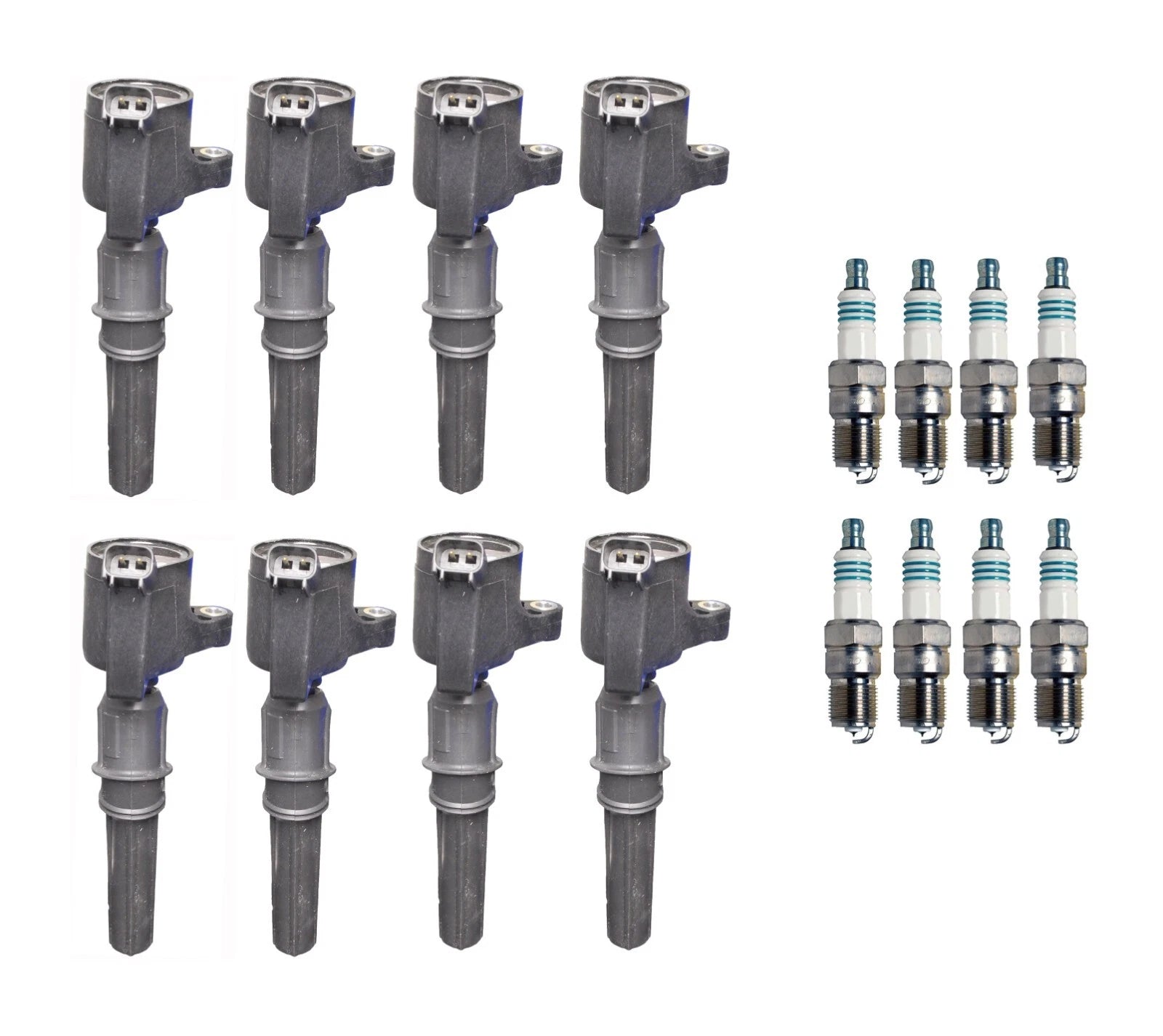 Set of 8 Ignition Coils & Iridium Spark Plugs for 4.6L 5.4L V8 (2000–2023)