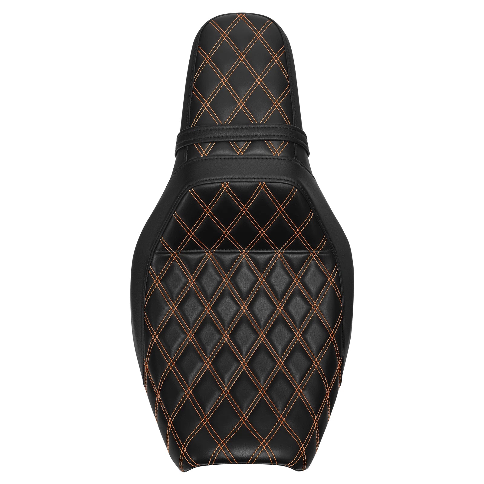 Rider Driver & Passenger Seat for Harley Fat Bob FXFB FXFBS (2018–Present) Black Orange